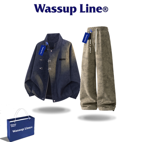 WASSUPLINE潮牌秋工装夹克套装