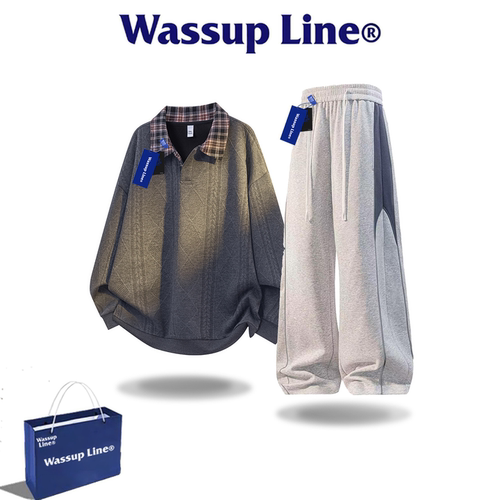 WASSUPLINE潮牌男款套装两件套