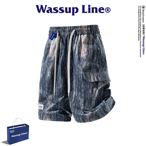 WASSUPLine潮牌工装五分裤男