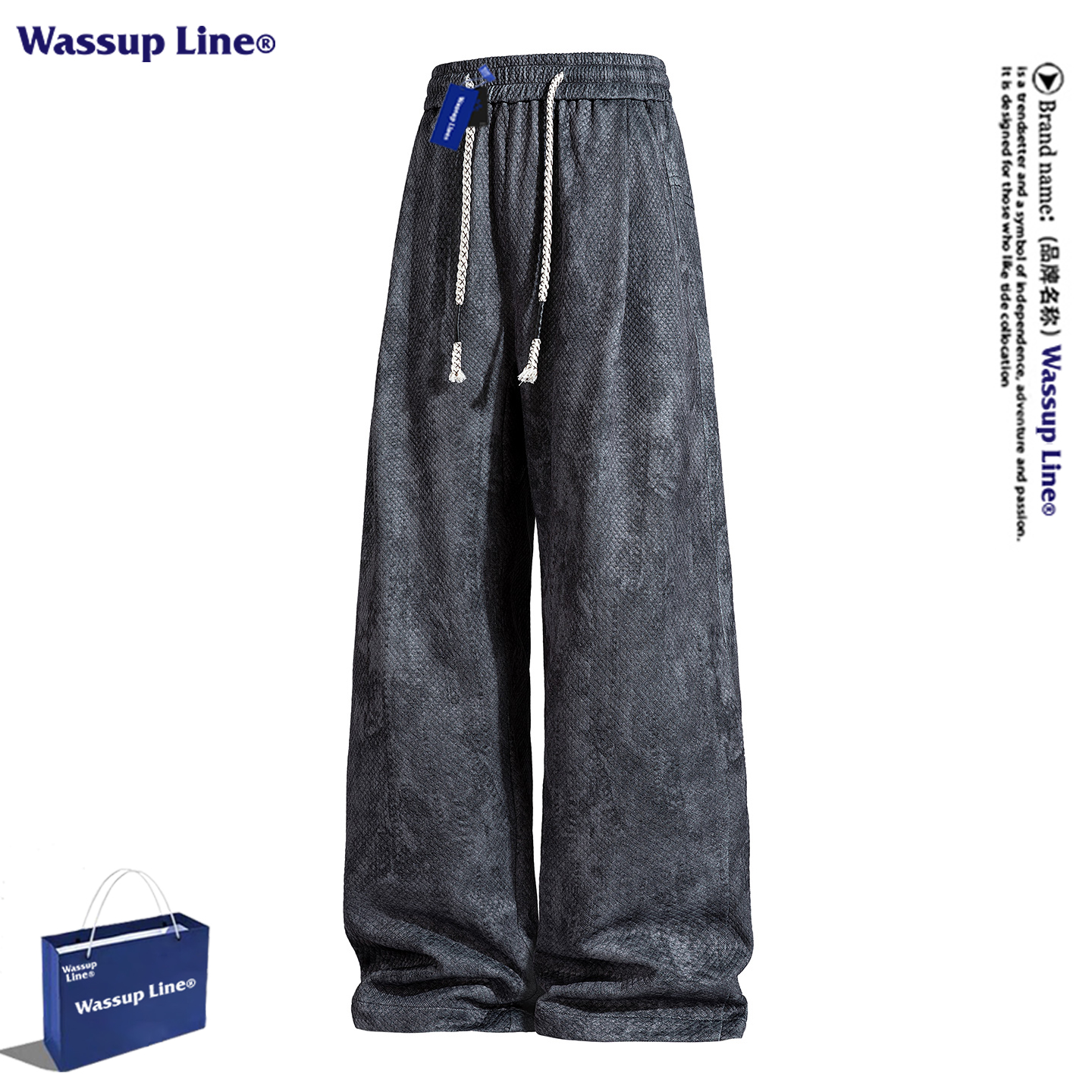 WASSUPLINE美式扎染休闲长裤