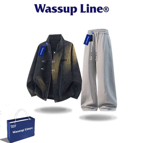 WASSUPLINE潮牌秋季男夹克套装