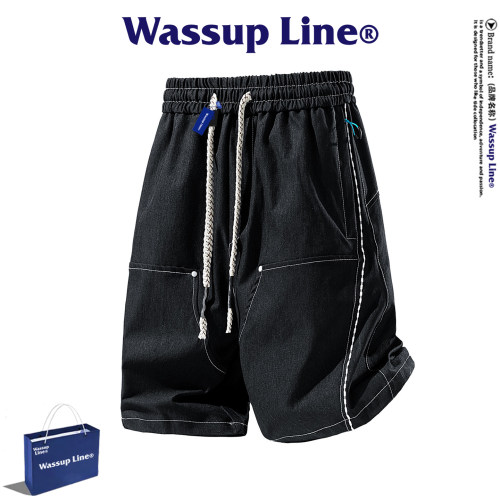WASSUPLine潮牌休闲五分裤男