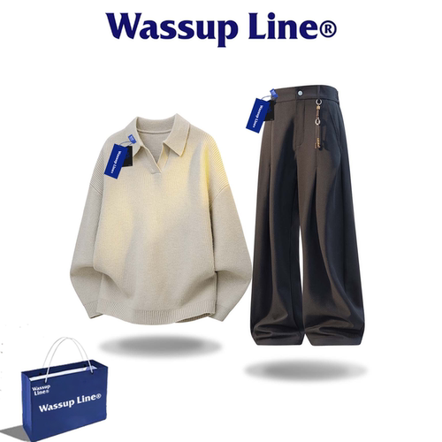 WASSUPLINE潮牌老钱风秋两件套