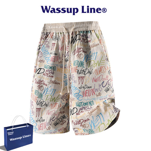 WASSUPLINE潮牌美式沙滩裤男款