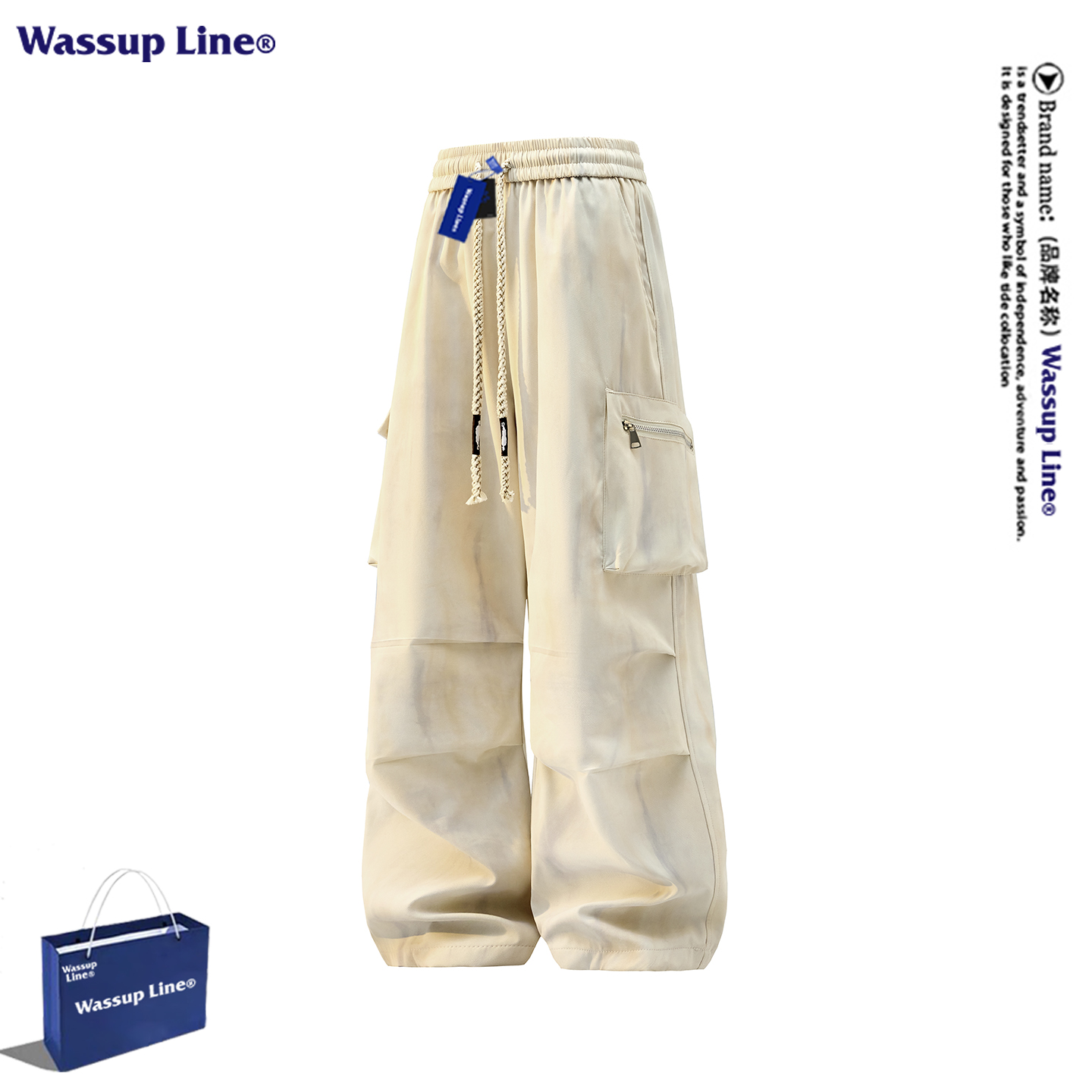 WassupLine潮牌美式休闲裤