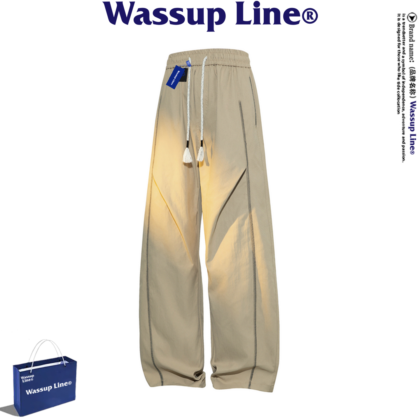WASSUPLINE美式扎染休闲裤男