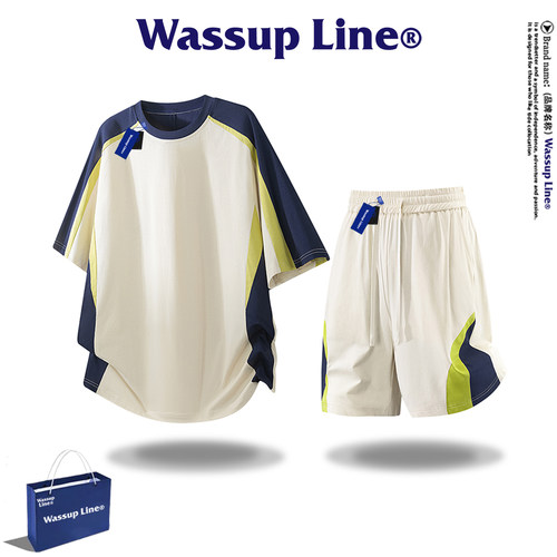 WASSUPLine潮牌运动宽松套装男