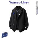 高级感百搭加厚保暖呢子外套 男冬季 WASSUP Line潮牌休闲毛呢西装