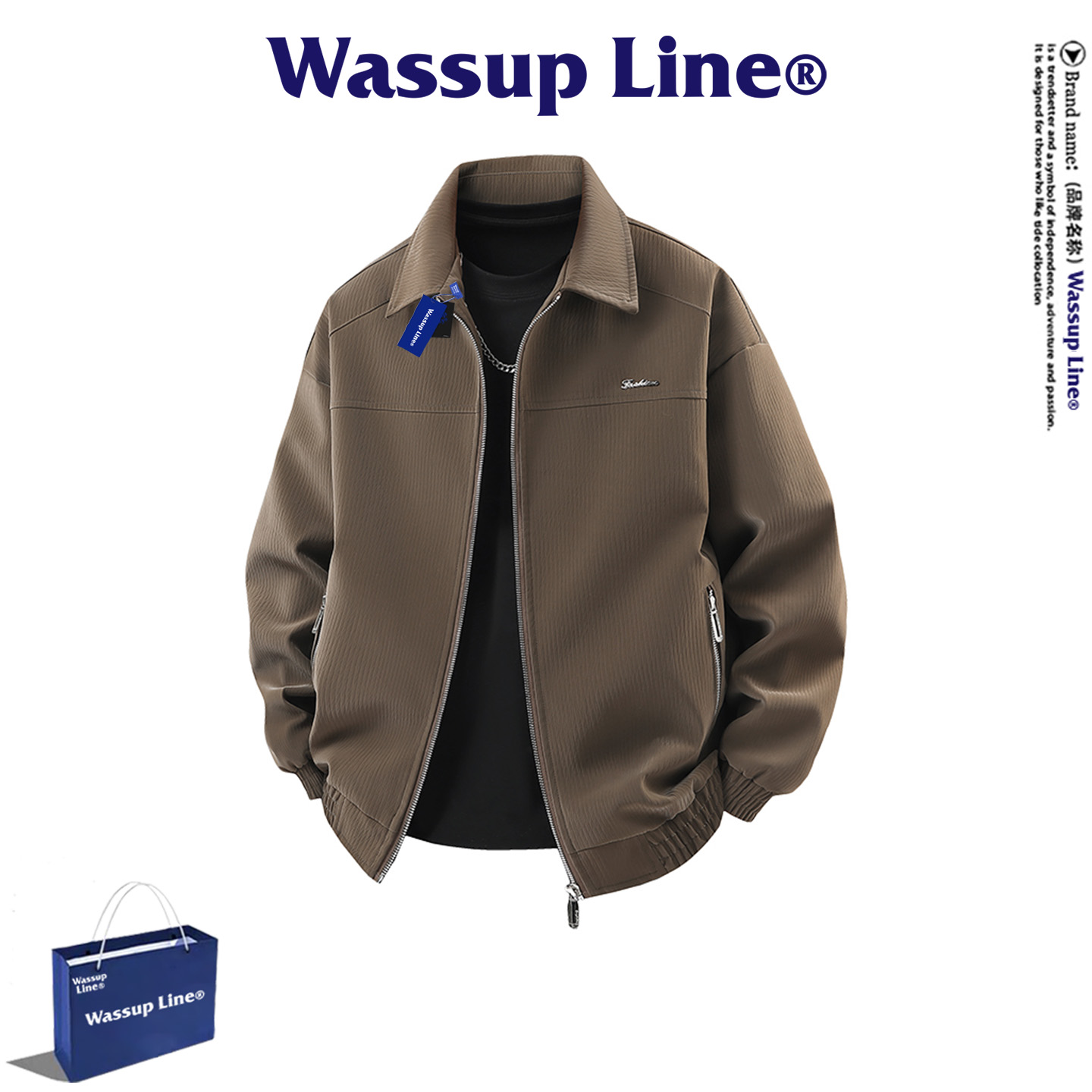 WASSUPLine潮牌机车痞帅夹克男