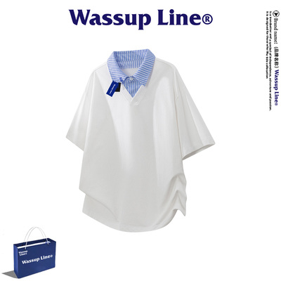 WASSUPLine潮牌休闲短袖T恤男