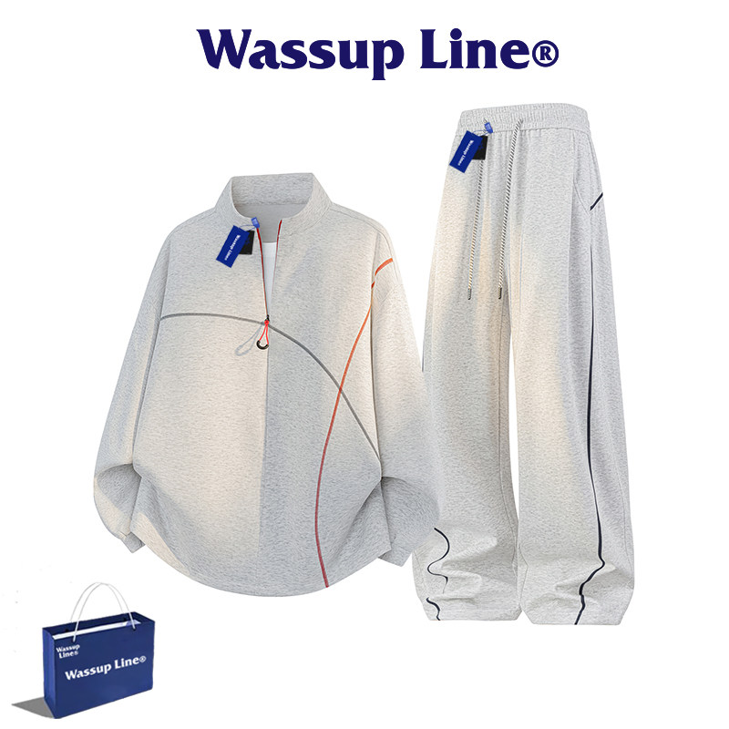 WassupLine潮牌男秋冬卫衣套装图片