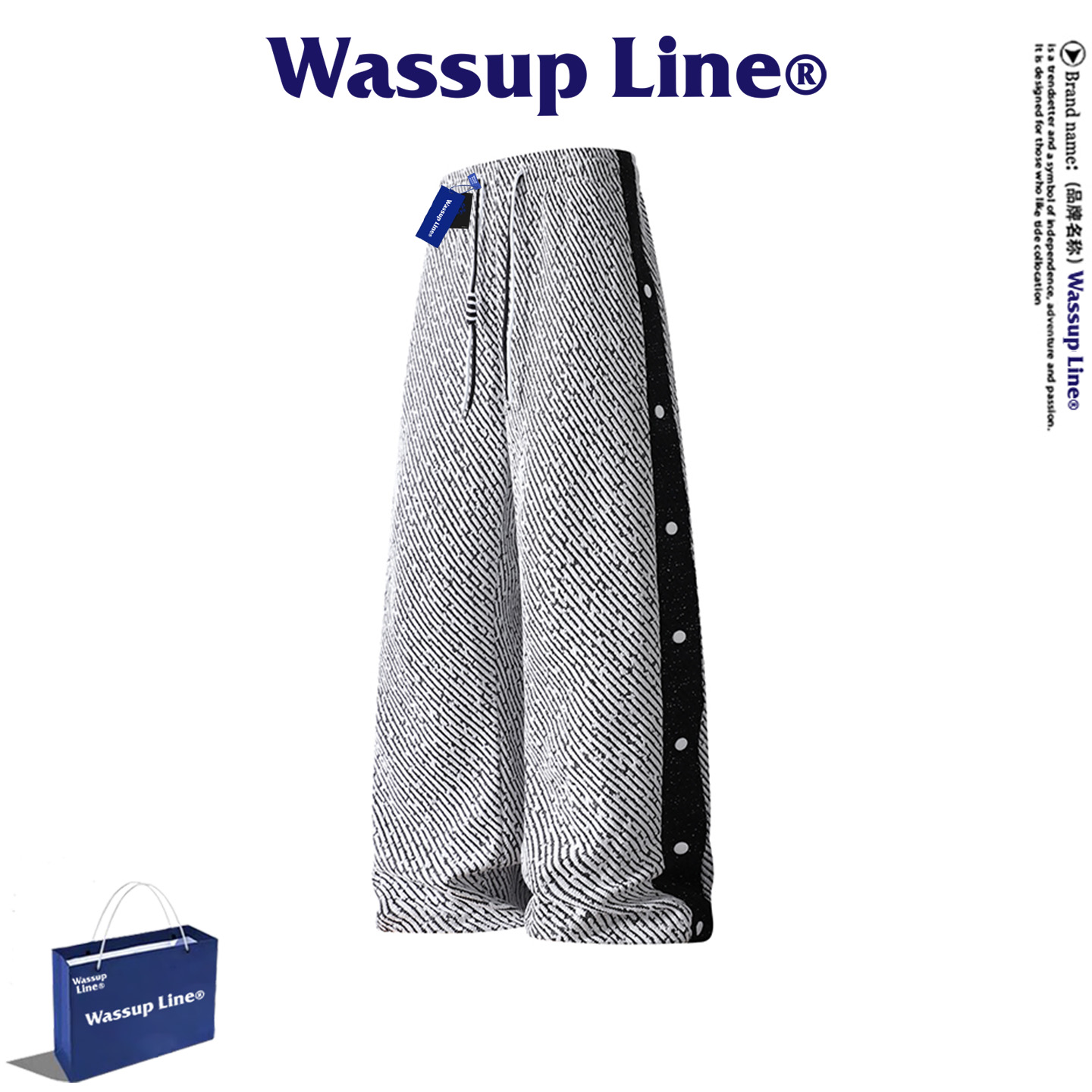 WASSUPLine潮牌美式休闲裤男