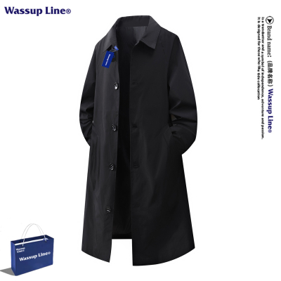 WASSUPLINE潮牌中长款风衣外套