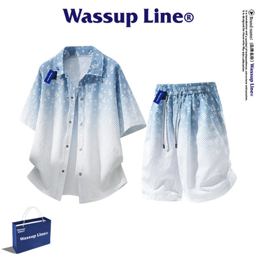 WASSUPLine潮牌休闲百搭套装男