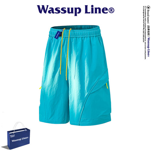 WASSUPLine潮牌休闲五分裤男
