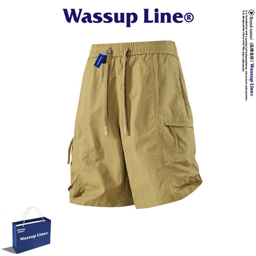 WASSUPLine潮牌休闲五分裤男