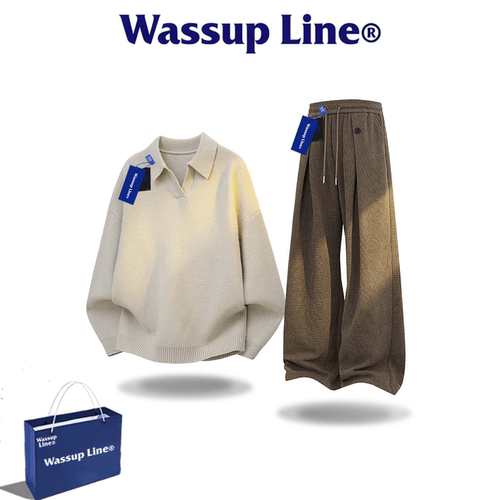 WASSUPLINE潮牌秋老钱风两件套