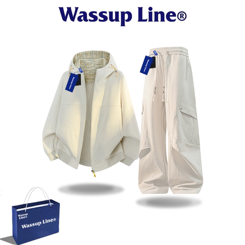 WASSUPLINE连帽夹克男款秋套装