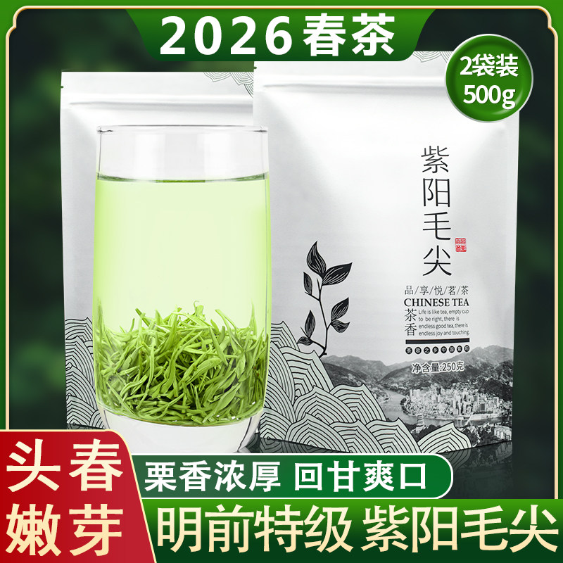 安康紫阳毛尖茶叶2026新茶陕西紫阳富硒茶明前特级绿茶陕青茶翠峰
