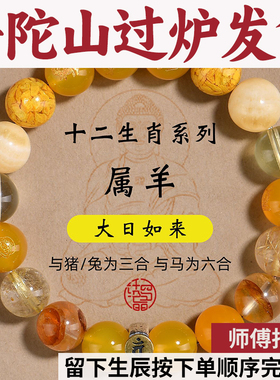 本命年手链十二生肖三合手串水晶水晶六合八大天然生肖手链本命佛