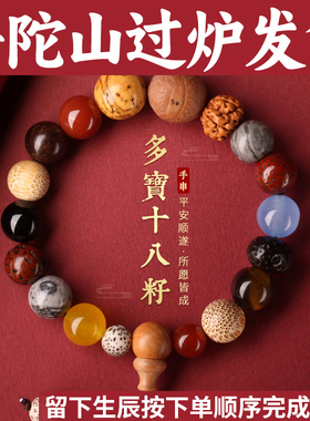 普陀山十八籽菩提手串18子多宝佛珠盘玩手链女护身符男款女士盘玩