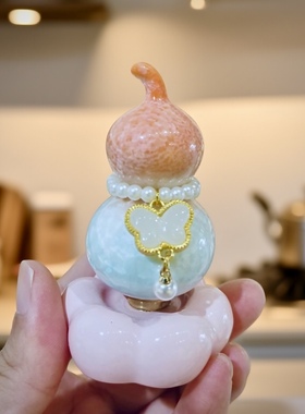 网红款冰晶葫芦转转乐带提溜陶瓷新中式茶道茶玩家居饰品桌面摆件