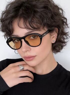 猫眼茶色黄色飞行员墨镜近视女款防紫外线2026新款带度数太阳镜男