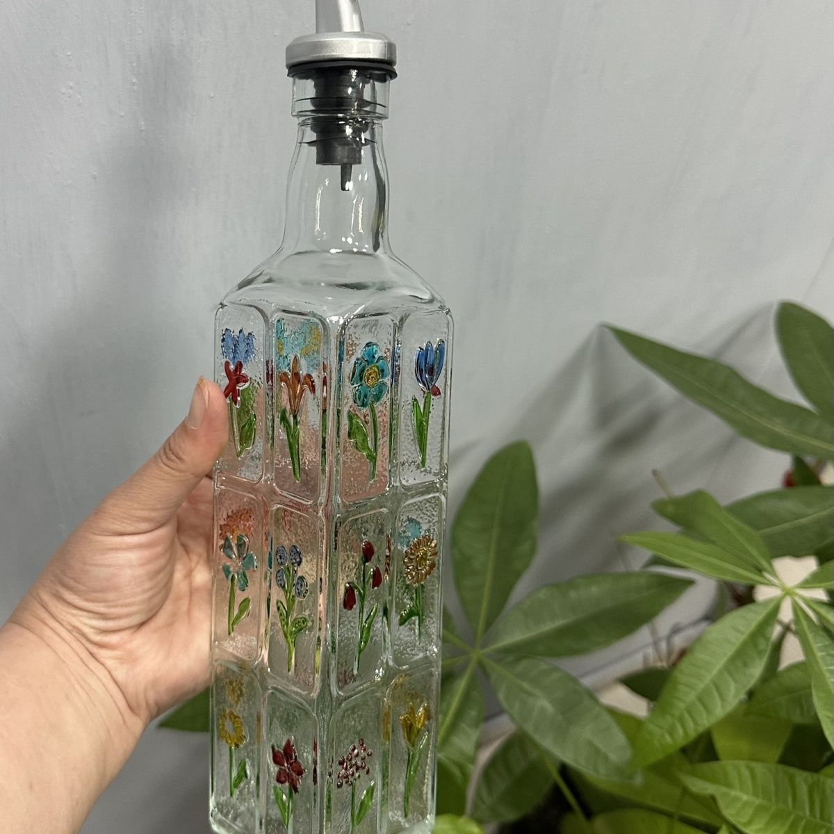 复古浮雕瓶家用厨房醋瓶油壶油瓶调料瓶酱油瓶方形花纹食品级