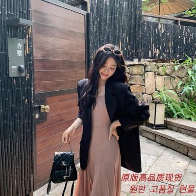 黄一粒 NORA STUDIO巴黎晚风黑色休闲宽松西装外套女西服上衣