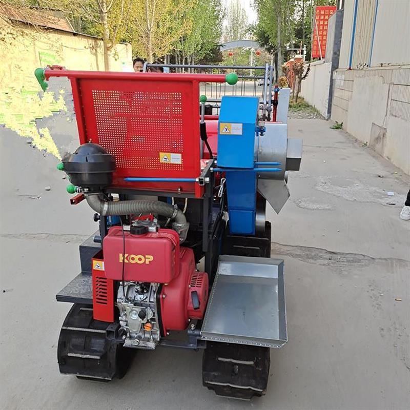 农田用动力强劲割稻机 水稻联合收割机 履带式稻谷脱粒装袋机