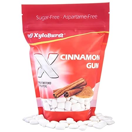 Focus Nutrition， XyloBurst 100% Xylitol Gum， Cinnamon Gum