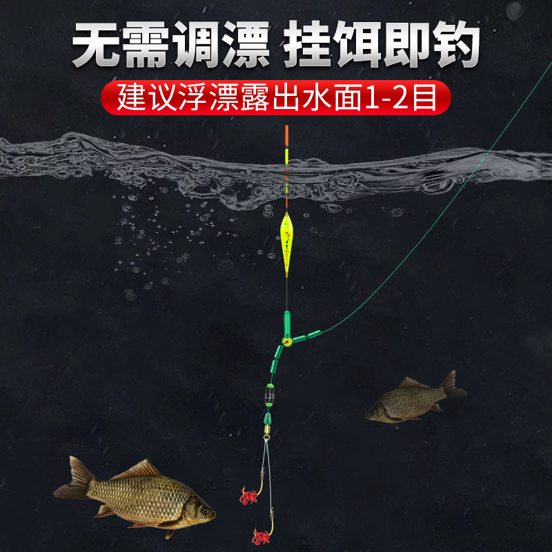 免调漂立漂双钩线组钓鱼线套装全套绑好成品台钓主线渔具正品线组