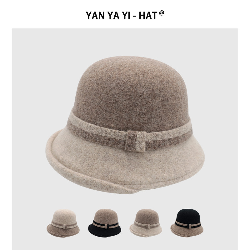 高品质羊毛撞色渔夫帽子女秋冬优雅时尚百搭保暖护耳盆帽妈妈帽子,服饰配件/皮带/帽子/围巾,帽子,淘宝优惠券,粉丝福利购,淘宝优惠卷