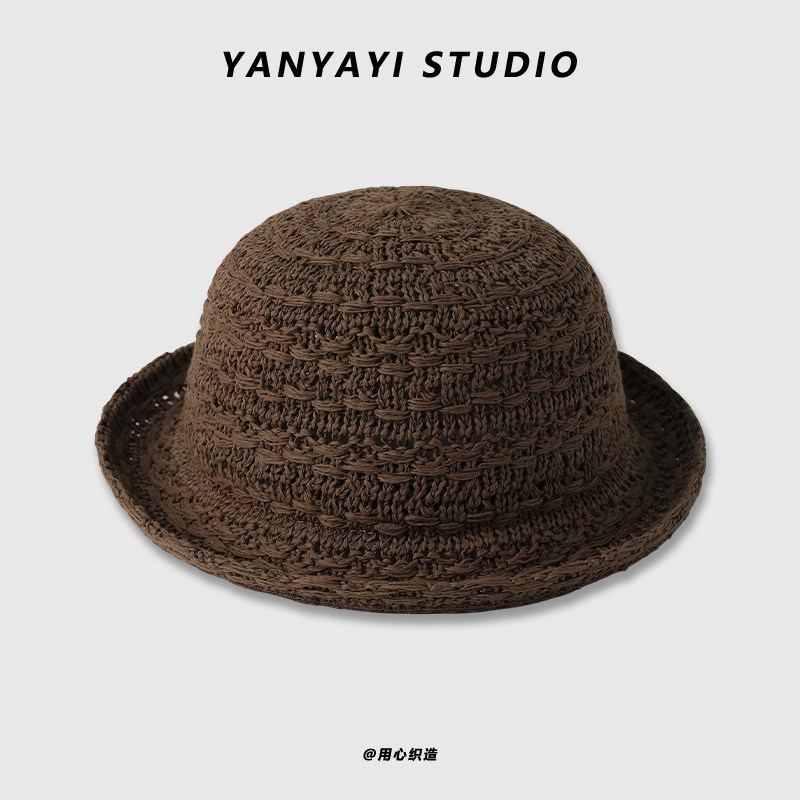 日系镂空卷边渔夫帽子女夏季透气遮阳百搭显脸小盆帽文艺小礼帽潮,服饰配件/皮带/帽子/围巾,帽子,淘宝优惠券,粉丝福利购,淘宝优惠卷