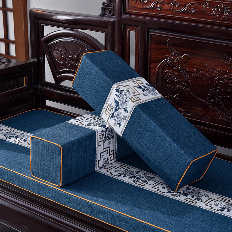 新中式扶手枕红木沙发罗汉床方形长条枕家用明清古典家具加厚海绵