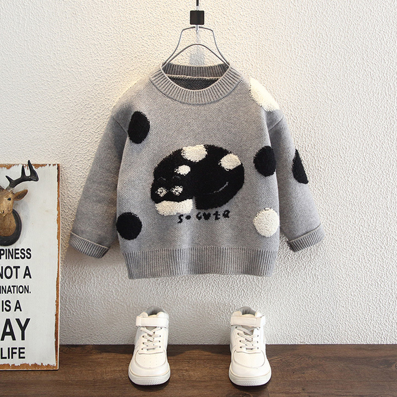 儿童2025新款毛衣深秋装男童针织衫圆领上衣宝宝秋冬款打底衫加厚