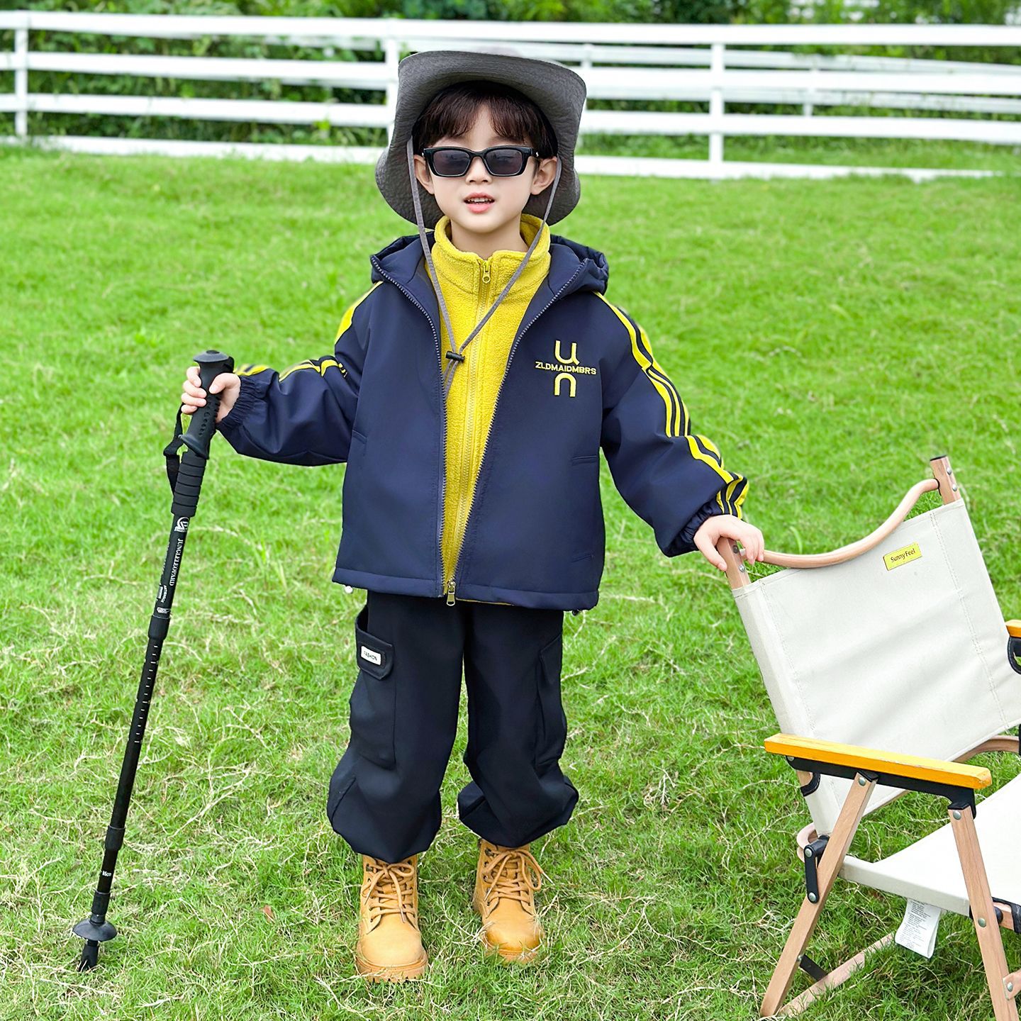 男童夹棉冲锋衣外套秋冬2025新款三合一儿童风衣小男孩加厚上衣服