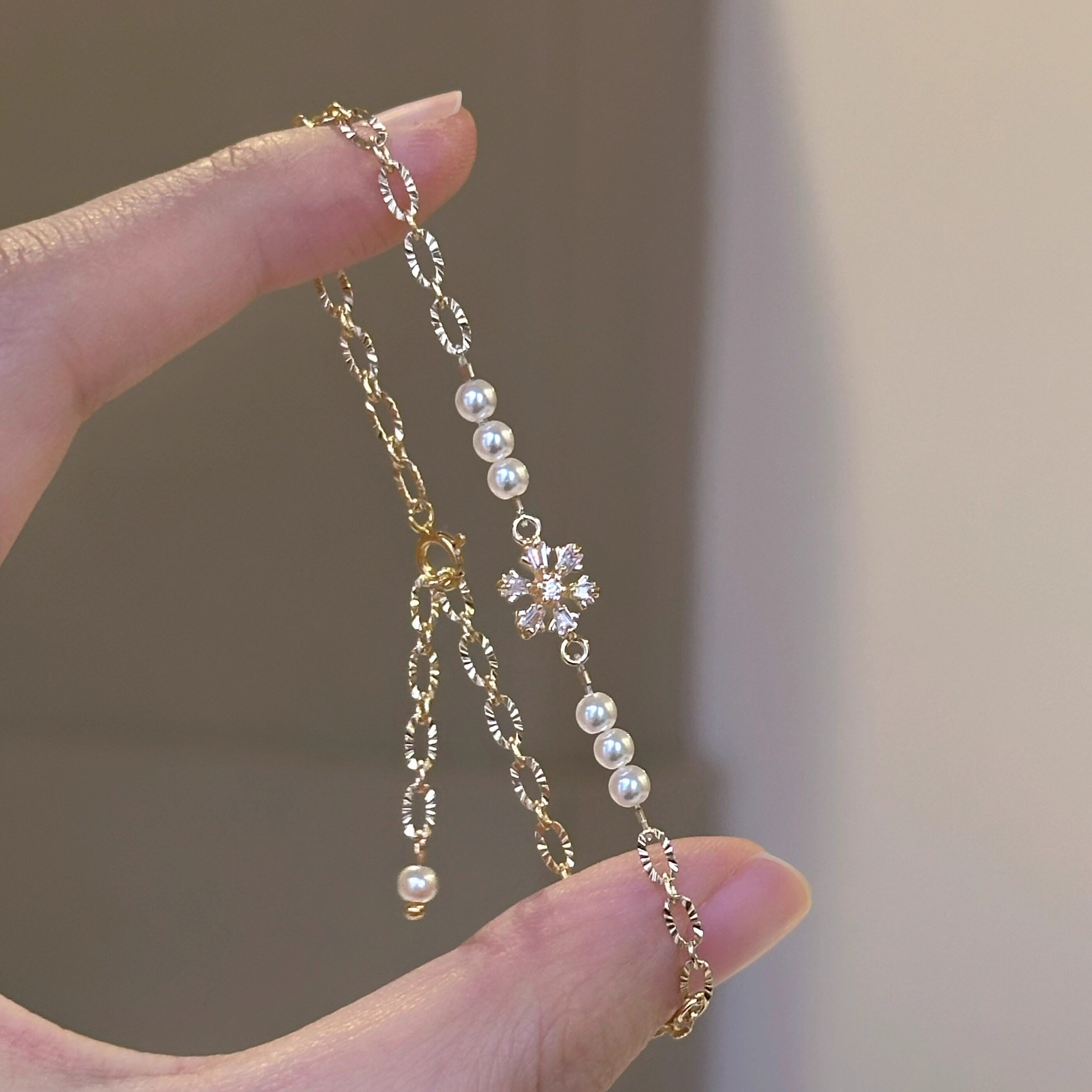 鲛人语/雪夜来信 原创极简锆石雪花秋冬通勤日常温柔仙女风手链