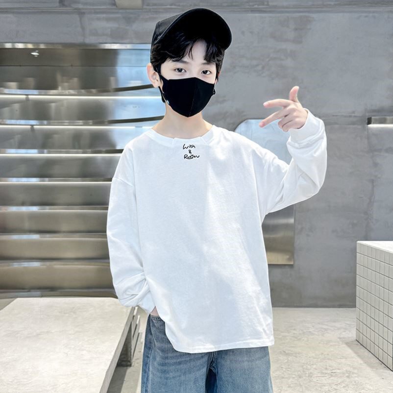 男童长袖T恤春秋款2026新款儿童秋装打底衫中大童春季薄款卫衣潮