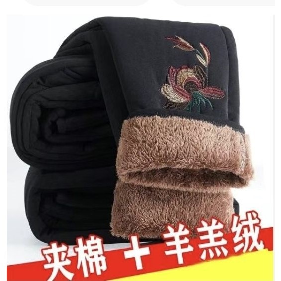 中老年女裤冬季加绒加厚妈妈长裤老年人棉裤特厚保暖休闲奶奶裤子