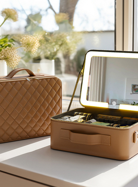 「OBOX」带镜子化妆包女2026新款便携式高级感大容量带灯美妆包包