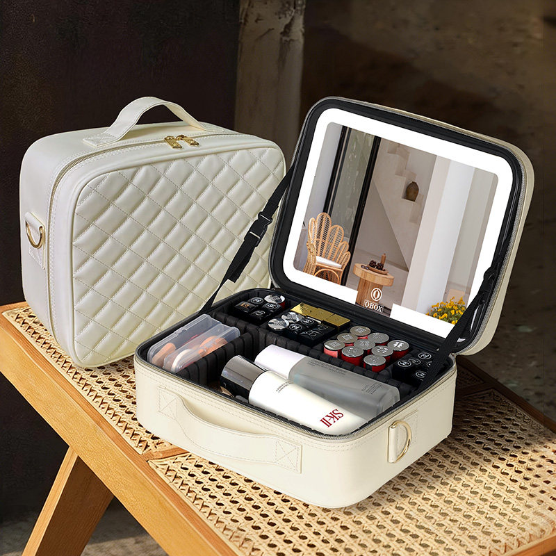 OBOX化妆包单肩斜挎包大容量led灯带镜护肤品收纳包旅游便携手提,箱包皮具/热销女包/男包,通用款女包,淘宝优惠券,粉丝福利购,淘宝优惠卷