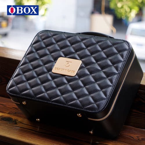 OBOX纯色化妆包高清带镜便携式