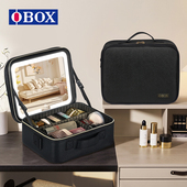 OBOX化妆包带镜LED便携出行补妆大容量分区收纳2026新款 美妆包包
