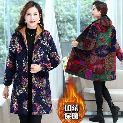 四川省省服妈妈棉袄冬季新款加绒加厚棉大衣中老年洋气宽松外套