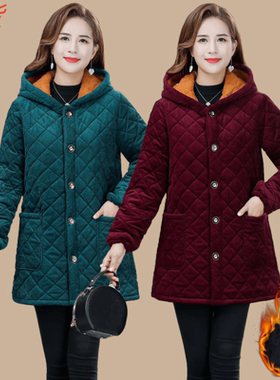 四川省服冬季时尚中老年女装中长款加绒加厚棉袄女保暖棉衣棉罩衣