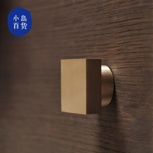 丹麦fermliving金属方形挂钩黄铜玄关挂衣帽毛巾单个固定打孔上墙