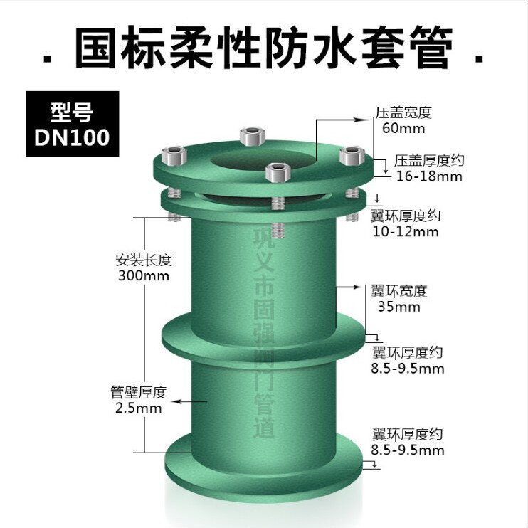 柔性防水套管a型b型国标钢性通风钢性穿墙止水pvc预埋套筒直接防