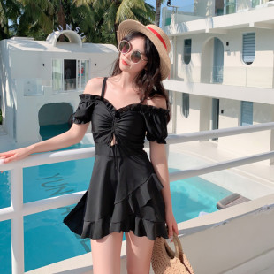 2026新泳衣女分体平角保守显瘦遮肚大码 韩国ins性感两穿温泉泳装