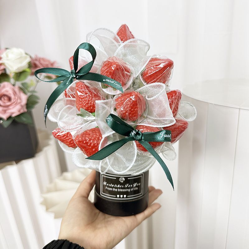 迷你草莓花束圣诞节手工diy材料